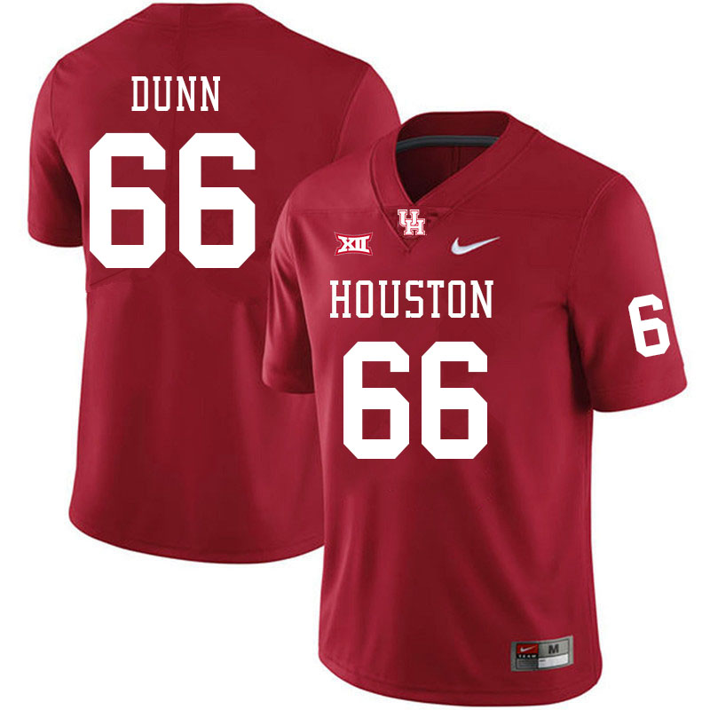 Men #66 Peyton Dunn Houston Cougars Big 12 XII College Football Jerseys Stitched-Red - Click Image to Close